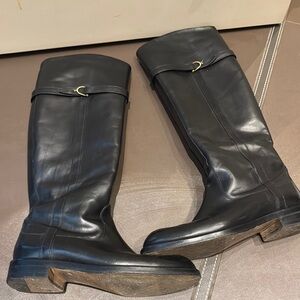 Gucci Black Leather riding  Boots